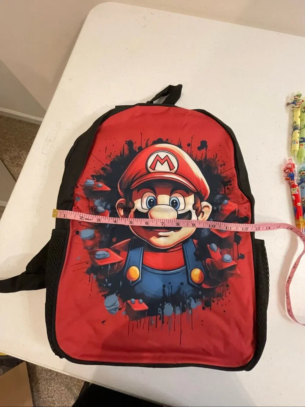 Super Mario Nintendo backpack with Mario pens NWT